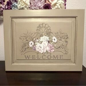 Shabby Chic Repurposed Cabinet Door Wall Hanging